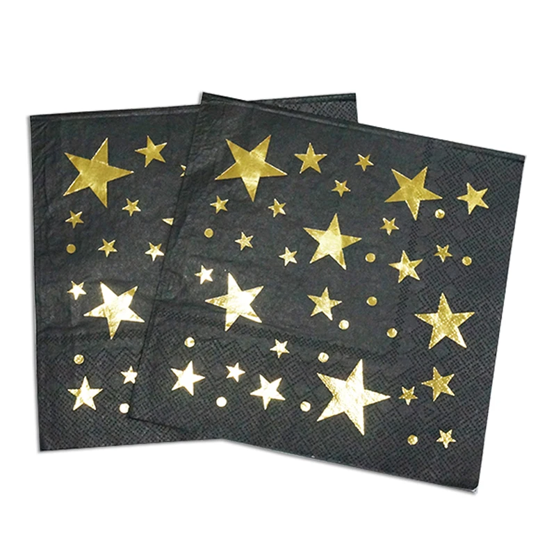 Бумажные салфетки с принтом из золотой или серебряной фольги для особых вечеринок