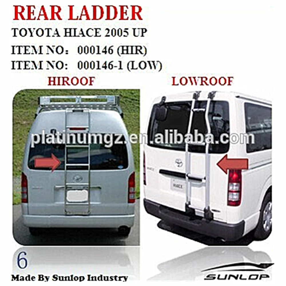 for hiace spare parts commuter rear ladder #000146/000146-1 for hiroof and lowroof for KDH200 2TR
