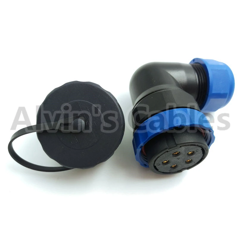 SD28 TAZM 5 pin IP67 waterproof Panel Mount connector Electrical equipment power cable connector 90 degree elbow plug and socket