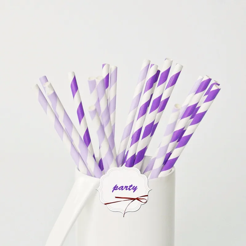 Оптовая продажа с фабрики одноразовые полосатые Печатные Длинные питьевые бумажные соломы