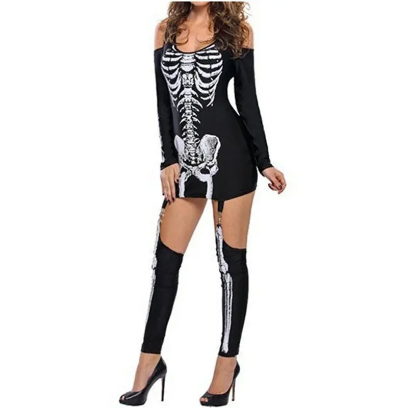 Manufacture Adult Halloween one piece sexy lingerie cosplay devil bodysuit sexy strapless costumes dress for Halloween Party