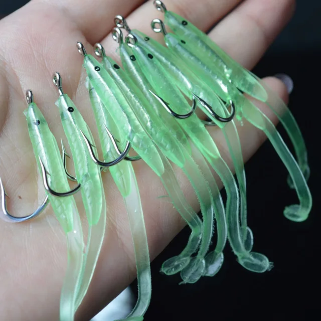 10pcs/pack Fishing Lure Fish EEL Lure Luminous Soft Baits with Hook 5.6cm/0.5g 6.8cm/1g Small Fish Eel Artificial Bait