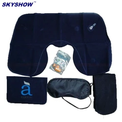 Airline Travel Kits Inflatable Pillow Set with Hearing Protection Eye Mask And Ear Plug
