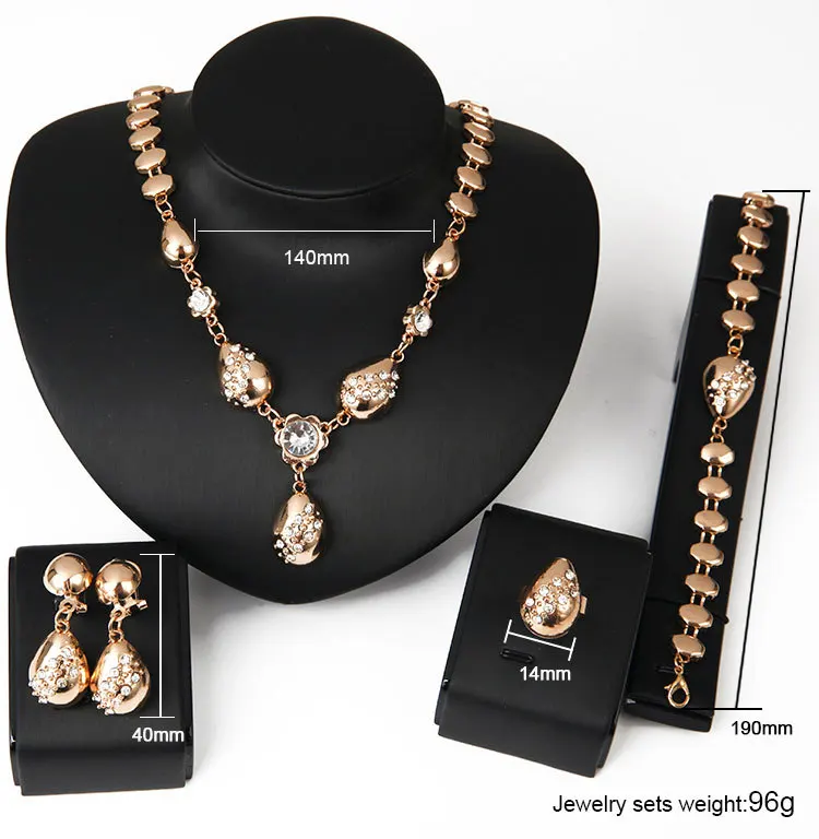 Cheap Price Dubai Gold Jewelry Set Saudi Arabic 18K Gold Metal Necklace Jewelry Set