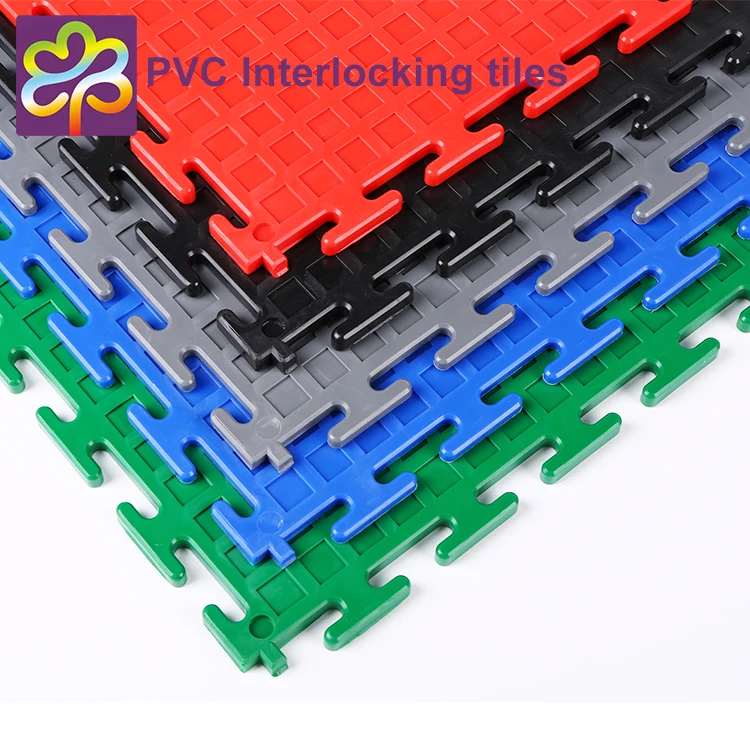 Factories assembly fire retardant wear resistant pvc interlocking tile floor