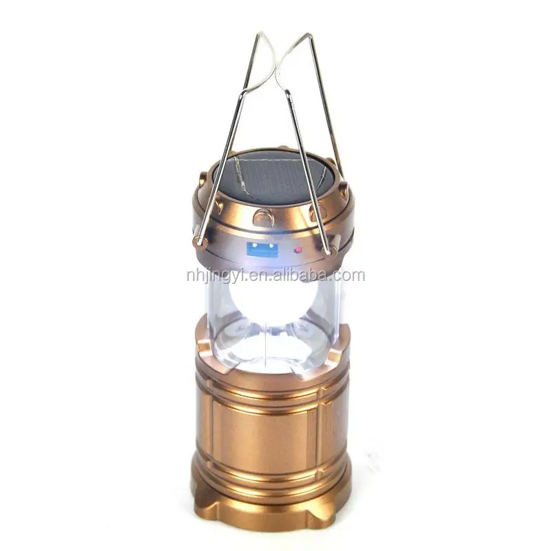 Solar water resistant 6 LED camping charging rechargeable emergency phone charge lantern