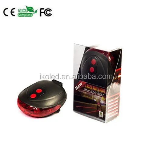 2 Laser + 5 LED Bicycle Mountain Bike Lamp laser beam Rear Bike Lights tail light