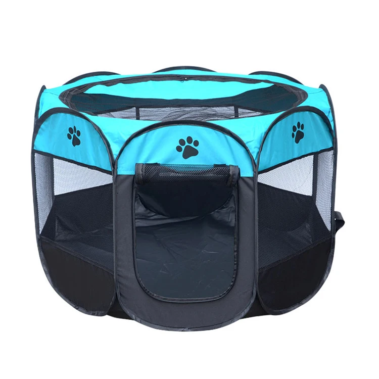 Portable Folding Pet Carrier Tent Dog House Playpen Cage Dog Easy Operation Octagon heavy dog playpen