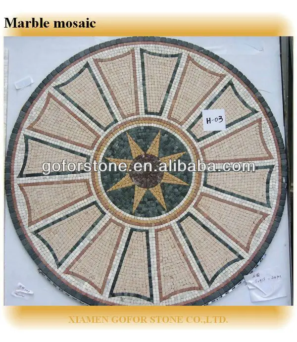 Round floor mosaic medallion