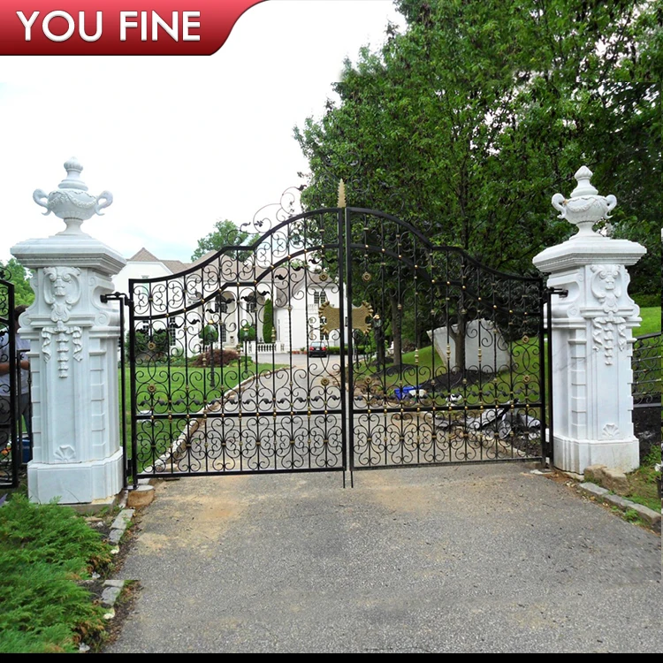 Outdoor Door Decoration Art Casting Iron Main Gate Designs for Sale