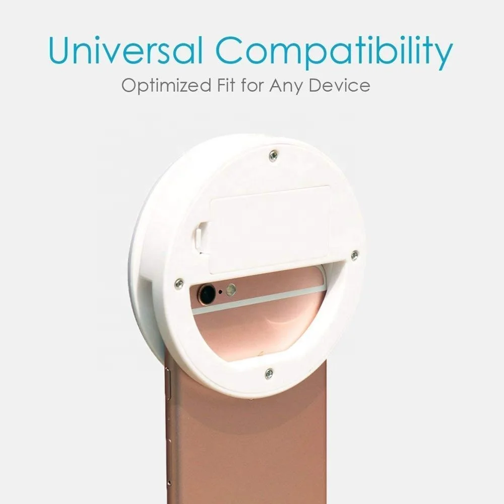 BatteryPowered Clip, Selfie Ring Light for Phone Camera Photography Video