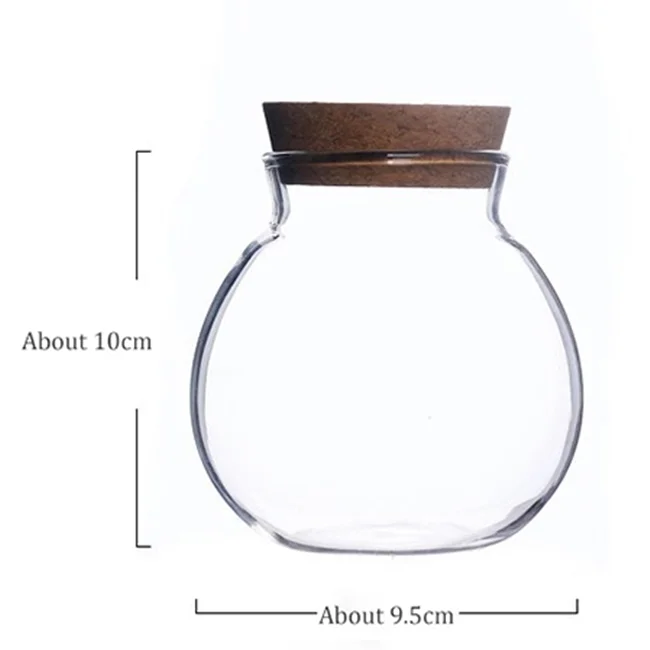 Different size round food storage glass jar with different lid