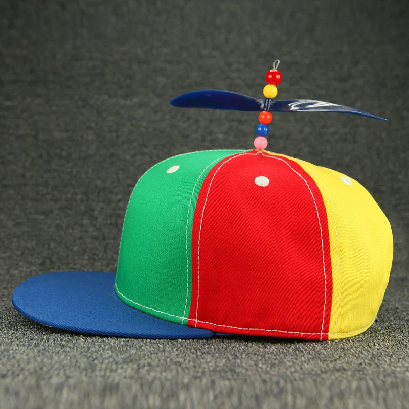 Free Sample Guangzhou Hat Factory Custom Flat Brim Multi Color Baseball Hat Snapback Propeller Cap