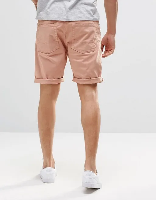 KY Wholesale Custom Straight Slender Men Shorts Jeans Fashion Casual Slim Fit Half Pants with Turn-up Cuff