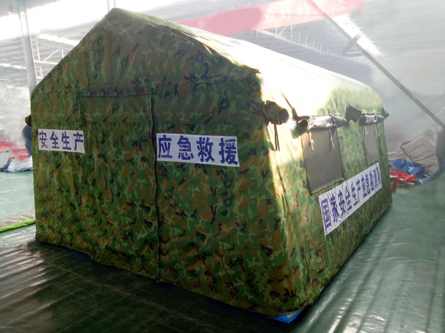 Good quality professional supplier waterproof camouflage color inflatable camping medical military tent for sale