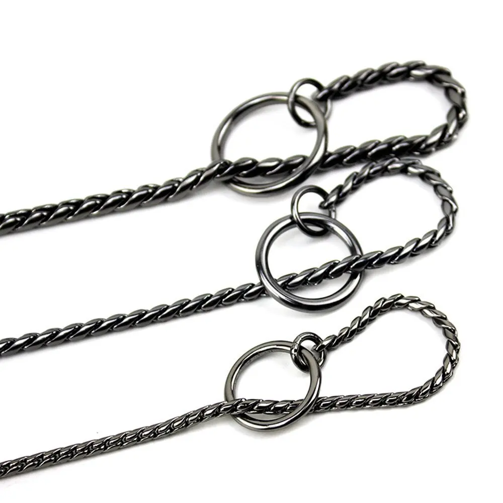Snake Chain Dog Choke Collar Obedience Training Slip Collar Durable Dog Chain Collar