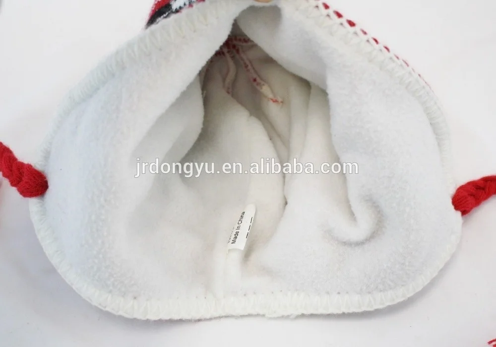 100% Acrylic Knit WInter Warm Hat with Earmuff Custom Fleece Lining Men Acrylic Beanie Hats with Earflaps