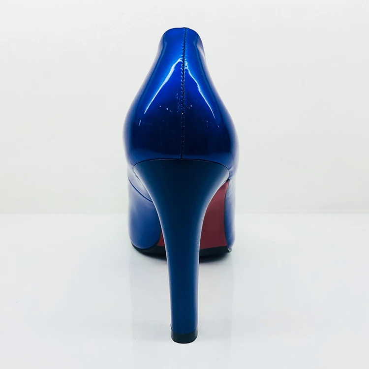 Round Toe Ladies Footwear Pumps Block High Heels 2021 Patent Leather Shoes Women Work Shoes