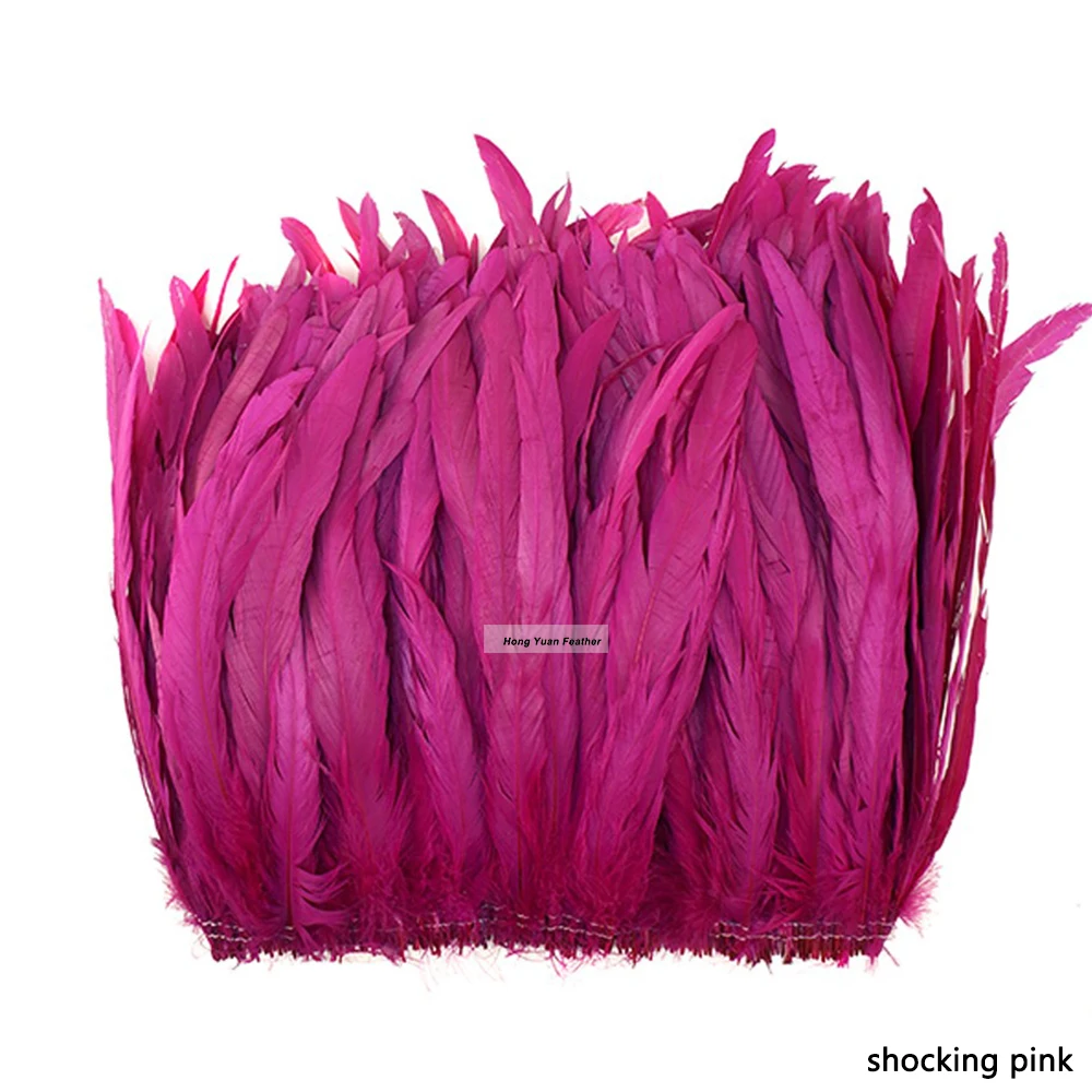 Factory Wholesale 12/14  Inch Bleached+Dyed Half Bronze Rooster Coque Feather Tails