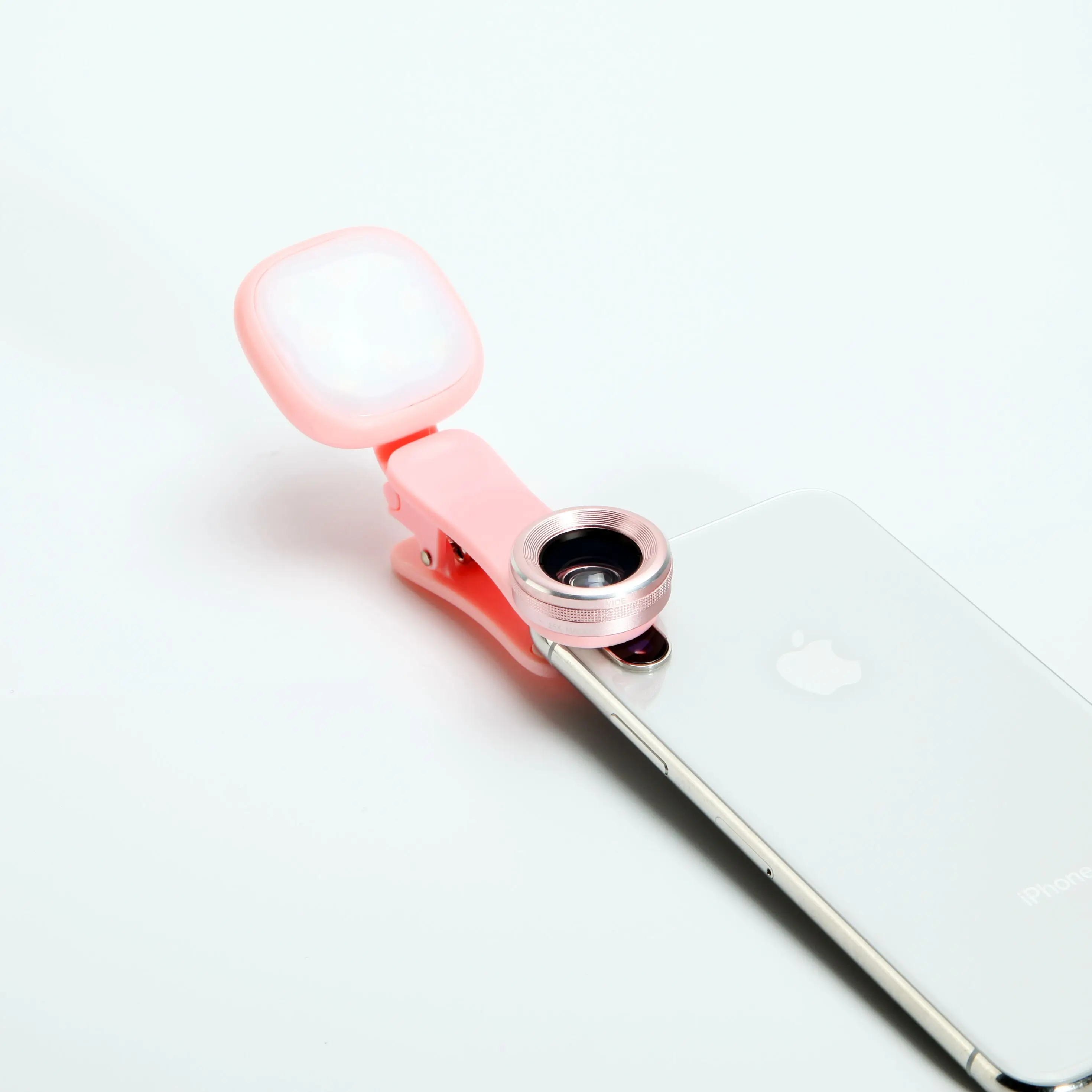 
mobile Phone Lens Universal Clip with flash light Smartphone Camera Lenses Wide Angle Macro Fish Eye for Phone 