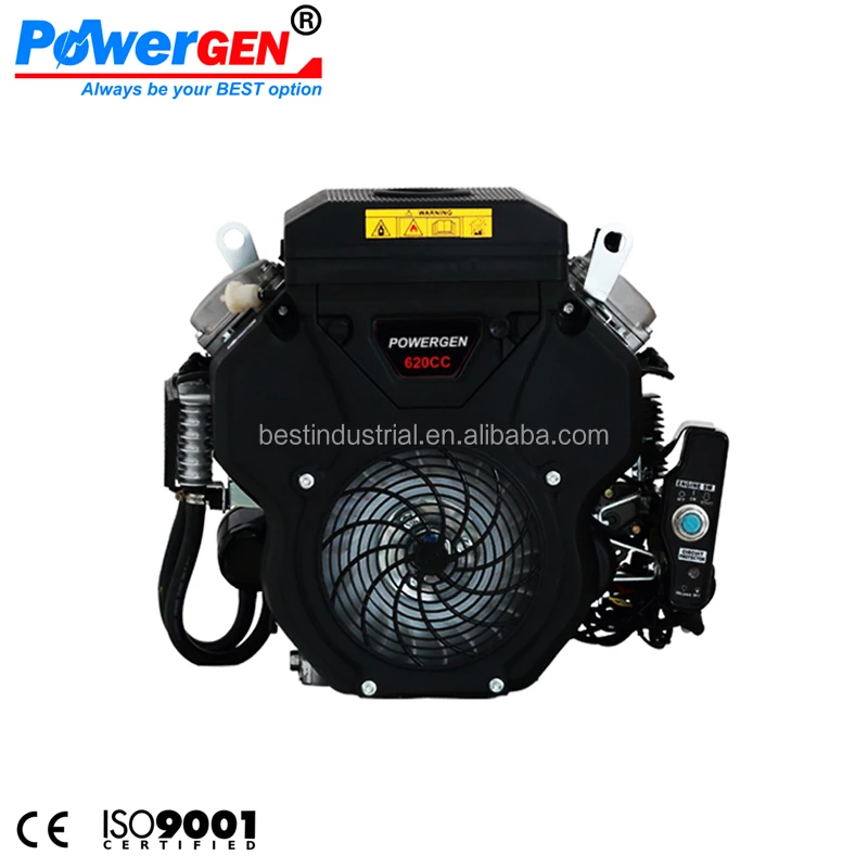 Best Seller!!! POWERGEN  OHV Horizontal Shaft 20HP V Twin 2 Cylinder Air Cooled Gasoline Engine