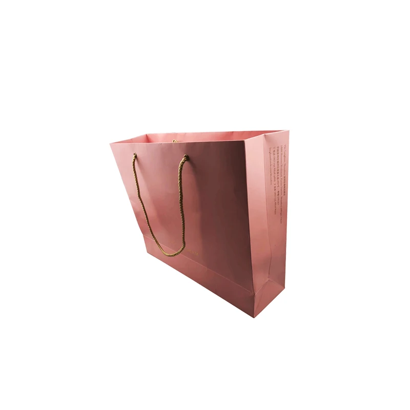 
China Manufacture Pink Color Recycled Gift Paper Bag with Lid 