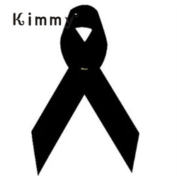 Black Funeral / Memorial ribbons with pin  Brooch