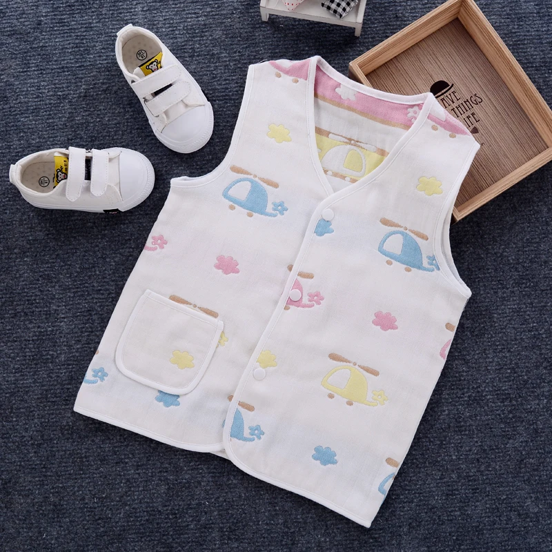
Spring and autumn thin baby cotton gauze vest 