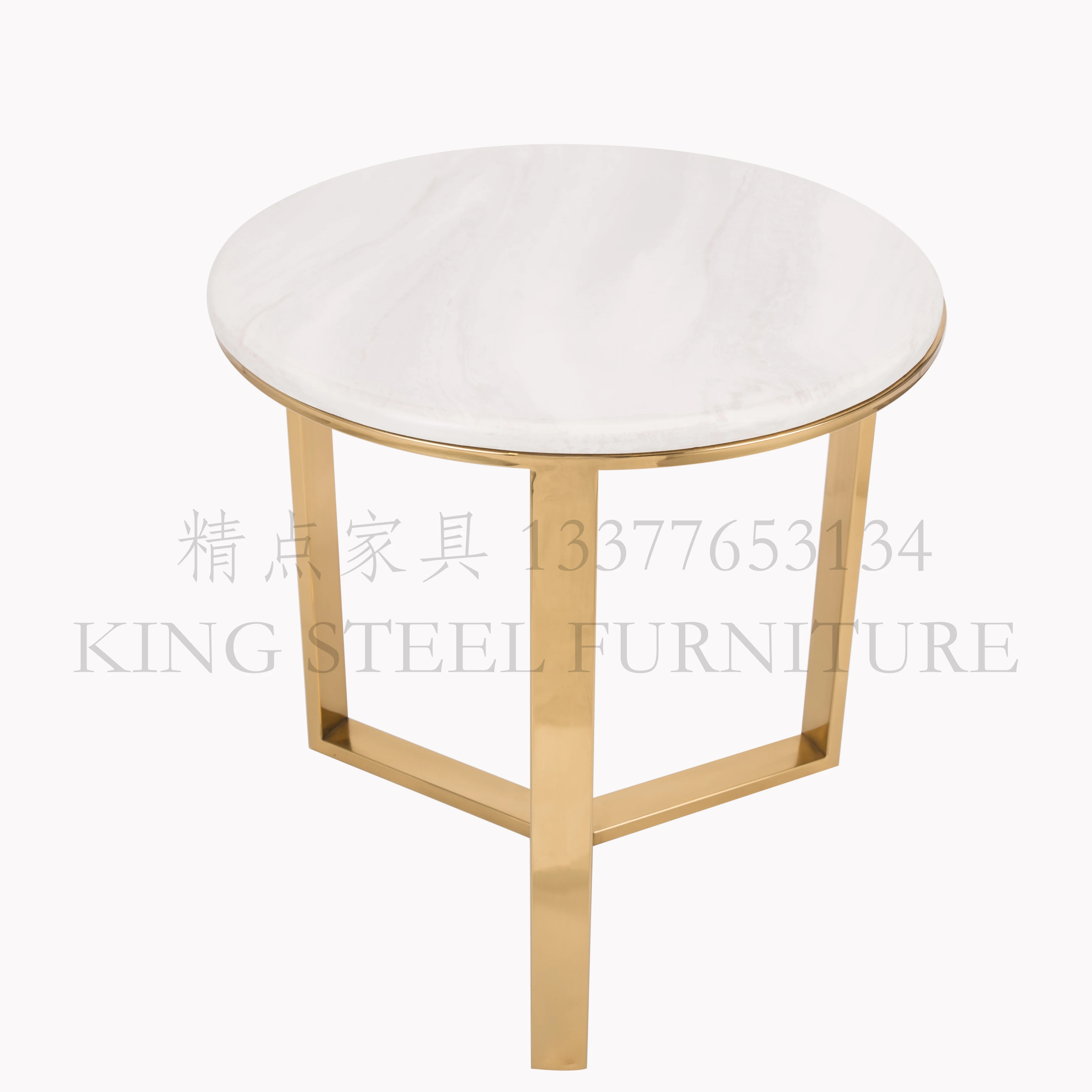 Modern round nesting tables set of 2 piece marble side tables set living room furniture make in Foshan metal end tables