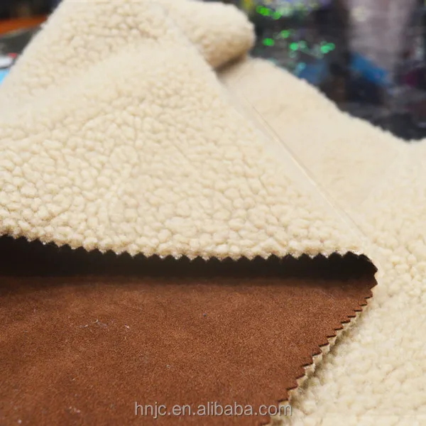 
Popular brown color suede fabric bonded sherpa fleece 