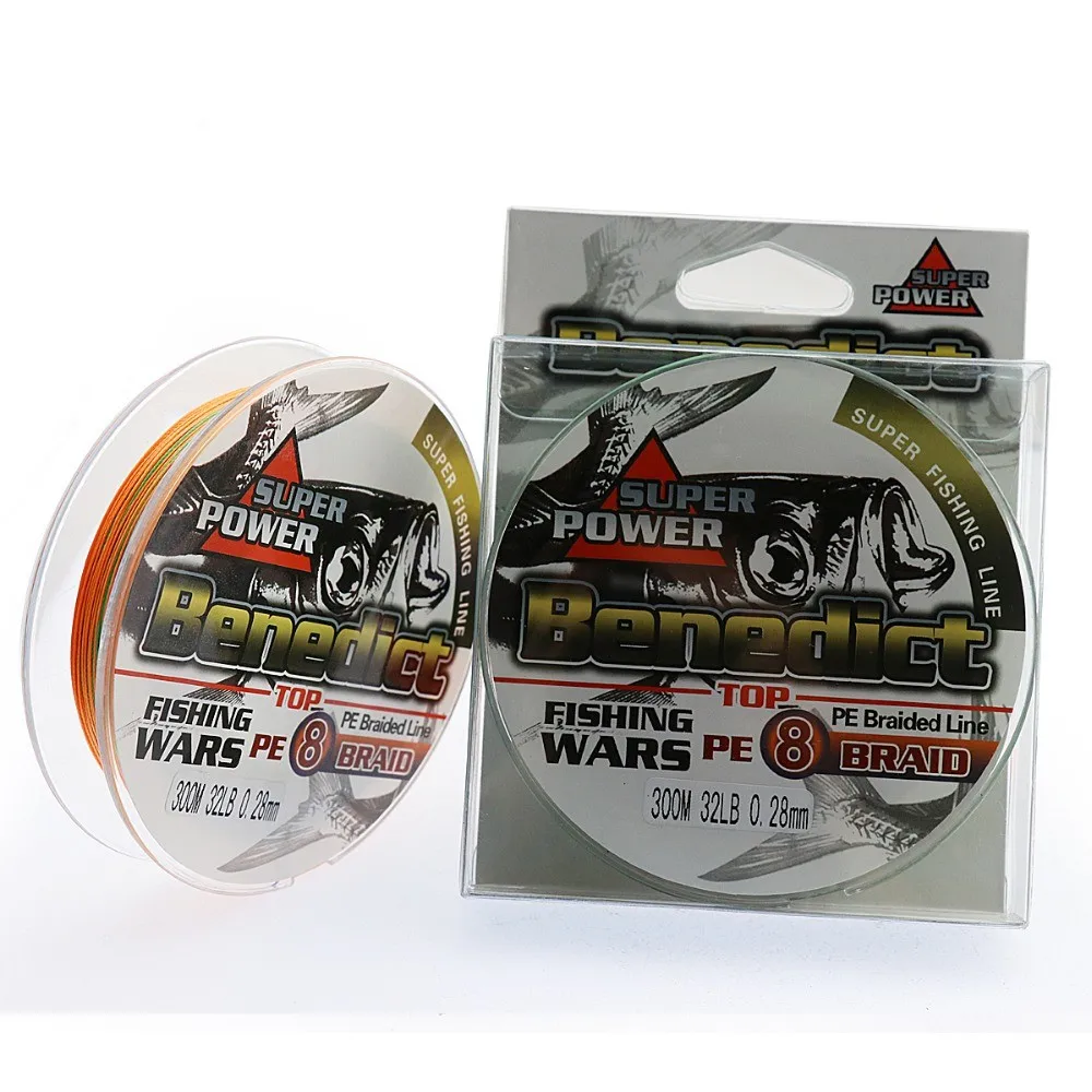 Retail BENEDICT  6LB-100LB 100m 300m 4 strands100% PE Braided Multifilament Line