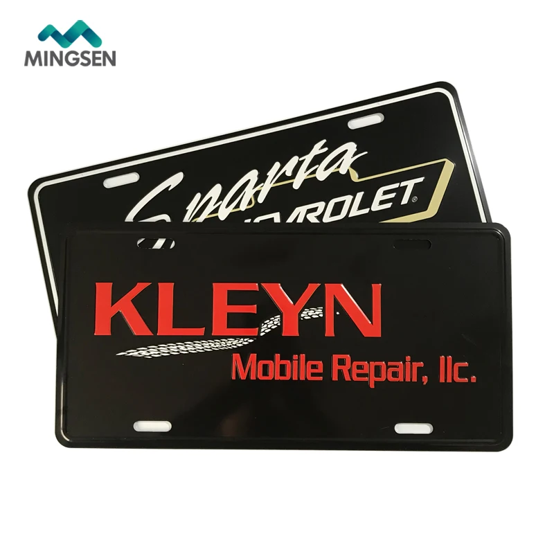 custom advertising aluminum decorative embossed car license plate