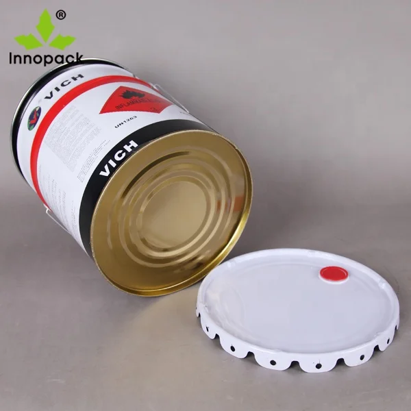 
metal bucket 20L paint tin pail with lid UN approved 