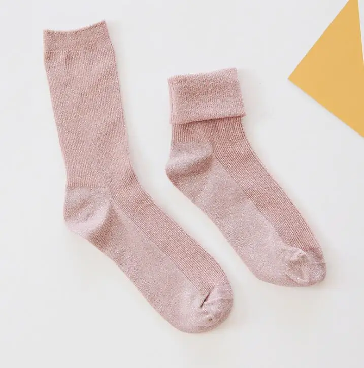 
2020 Latest arrival hot glitter silver fashion women Summer loose lurex socks 