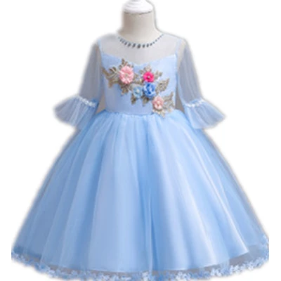 Ywhola Embroidery Wedding Pageant Flower Girl Dress Birthday Girl Dress