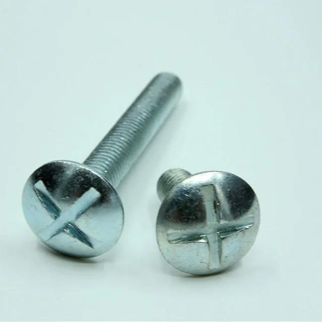 Low Carbon Steel Zinc Plating Slotted Mushroom Head Machine Screws Roofing Bolts