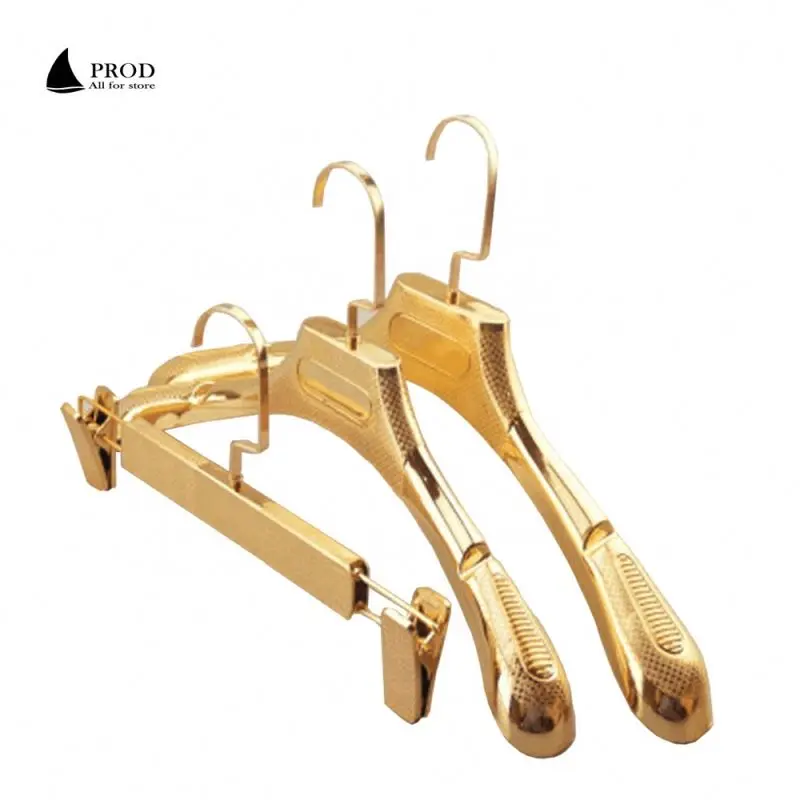 Non-slip seamless clothing  suit wedding dress   Golden plastic hanger