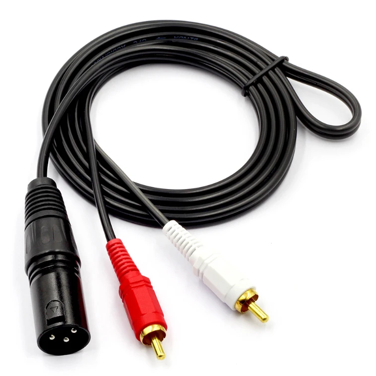 Shenzhen Manufacturer Professional Microphones Connect Dual RCA Male to XLR Male Cable
