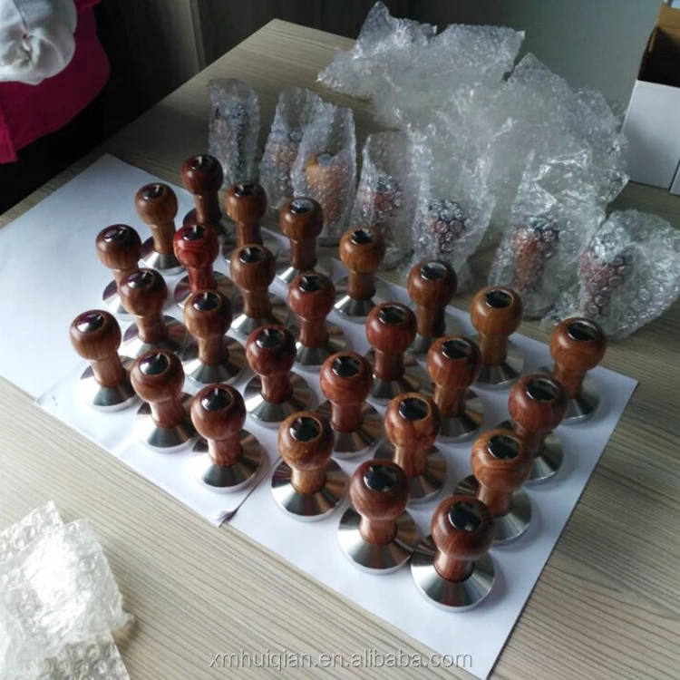 Wholesale wood professional 53mm flat base coffee tamper