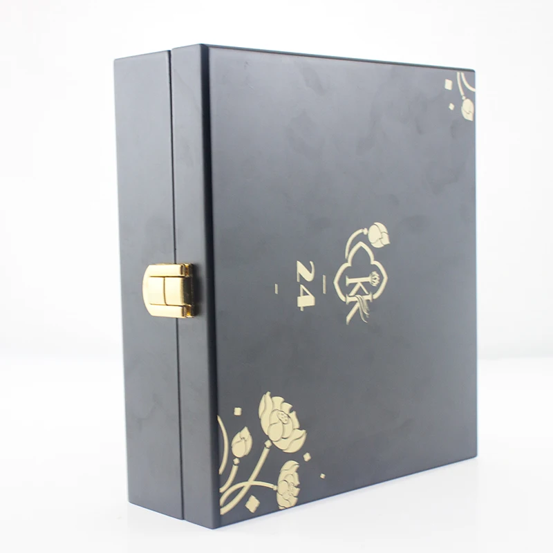 Luxury Custom Black MDF Timber Wooden Handmade Perfume Tea Candle Packaging Varnishing Gift Box