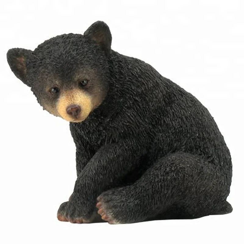 Outdoor garden fiberglass resin life size bear statue for sale