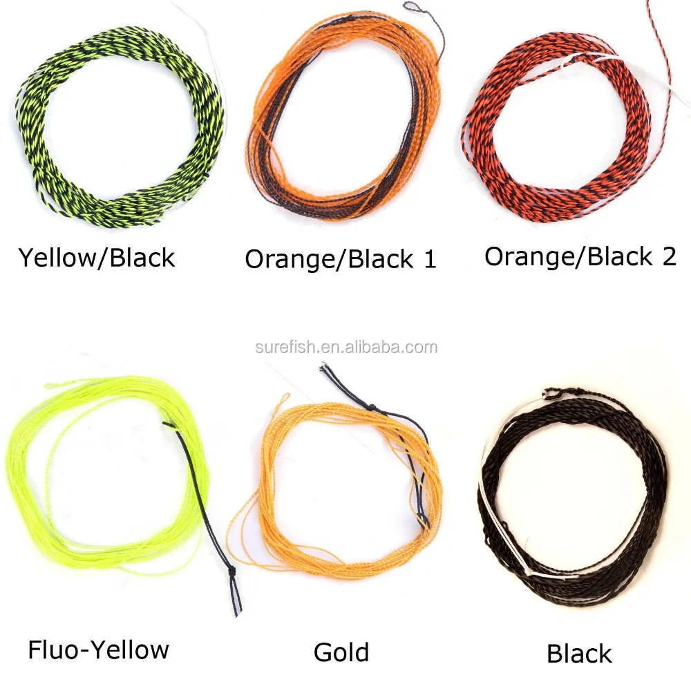 wholesale multi-color braided fly fishing tenkara furled leader