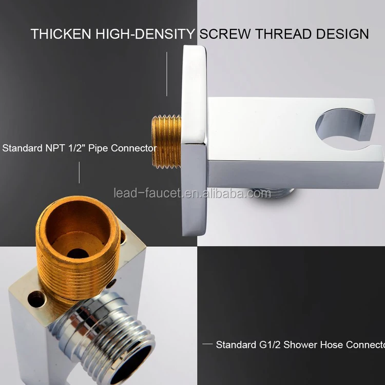 Bathroom Faucet Accessories All Brass Concealed Installation Shower Bracket Holder With Water Outlet / Elbow