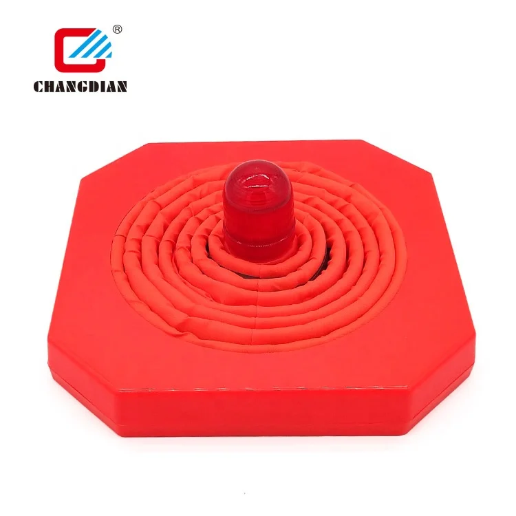 PP material 40cm optional flashing police light retractable traffic cone