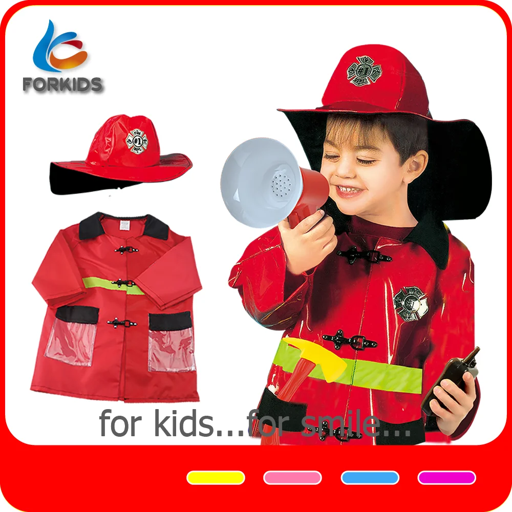 HOT SELLING DELUXE 6PCS KIDS FIREMAN COSTUME HERO RESCUE COSPLAY PLAY TOY FOR PRETEND PARTY ROLE PLAY TOY SET