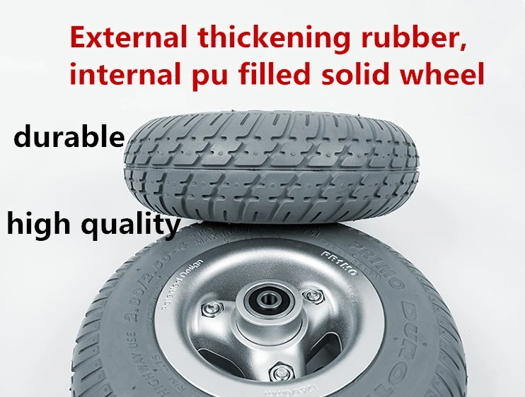 
Cheapest price best quality lightweight 9-inch small rubber tyre PU filled solid front wheel with wheelchairs 