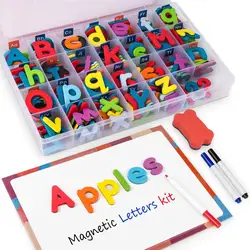 Magnetic Alphabet Letters Kit with Double-Side Magnet Board Foam Alphabet Letters for Preschool Kids Toddler