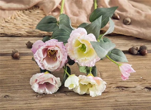 Top quality 3 heads silk artificial lisianthus flower