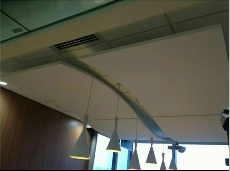 Волнистая подвесная/подвесная акустическая потолочная плитка из стекловолокна