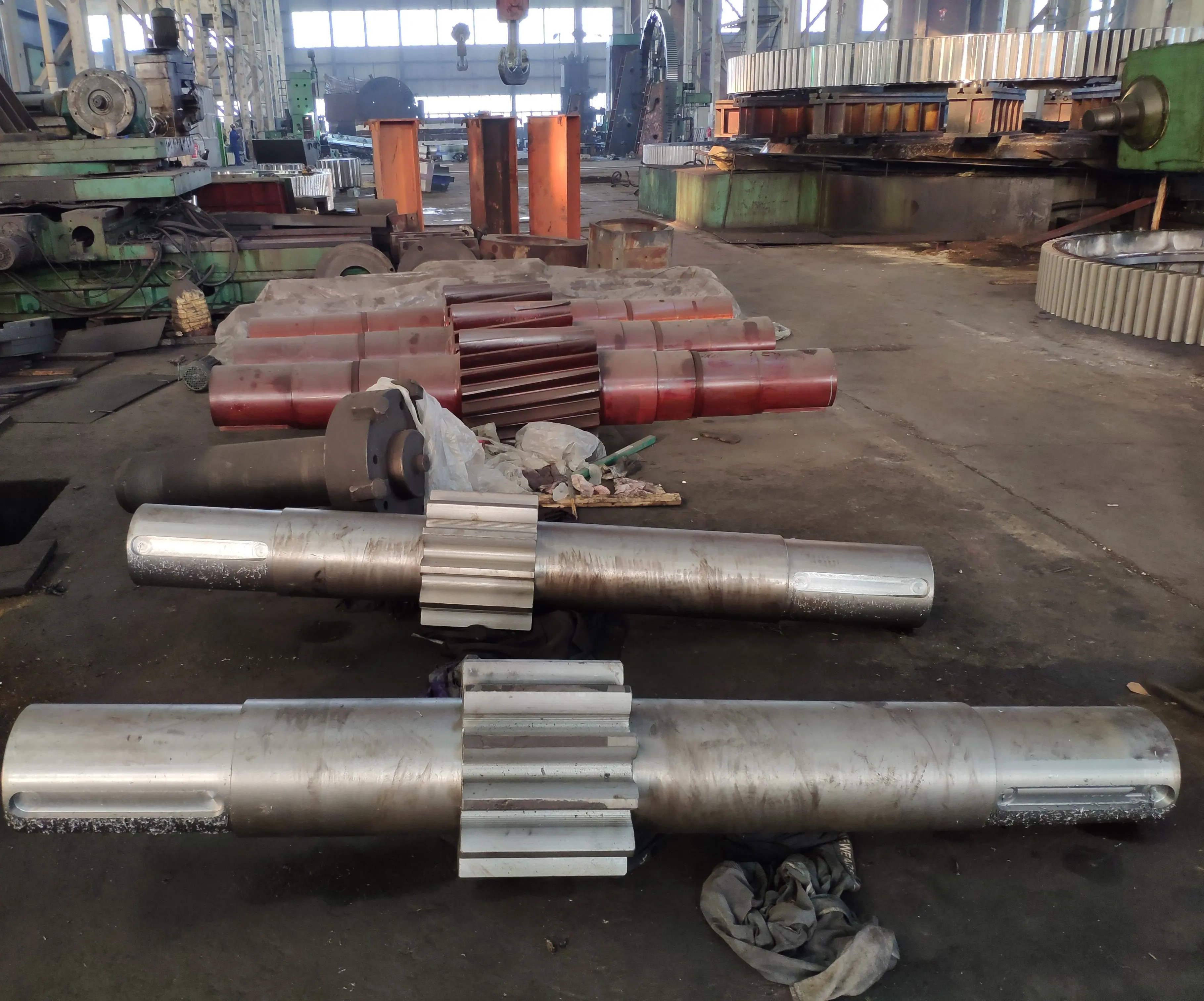 Cnc Lathe Machining Forging Steel Rotary Kiln Double-helical Customized Main High Grade Custom Materials Gear Shaft Key Material